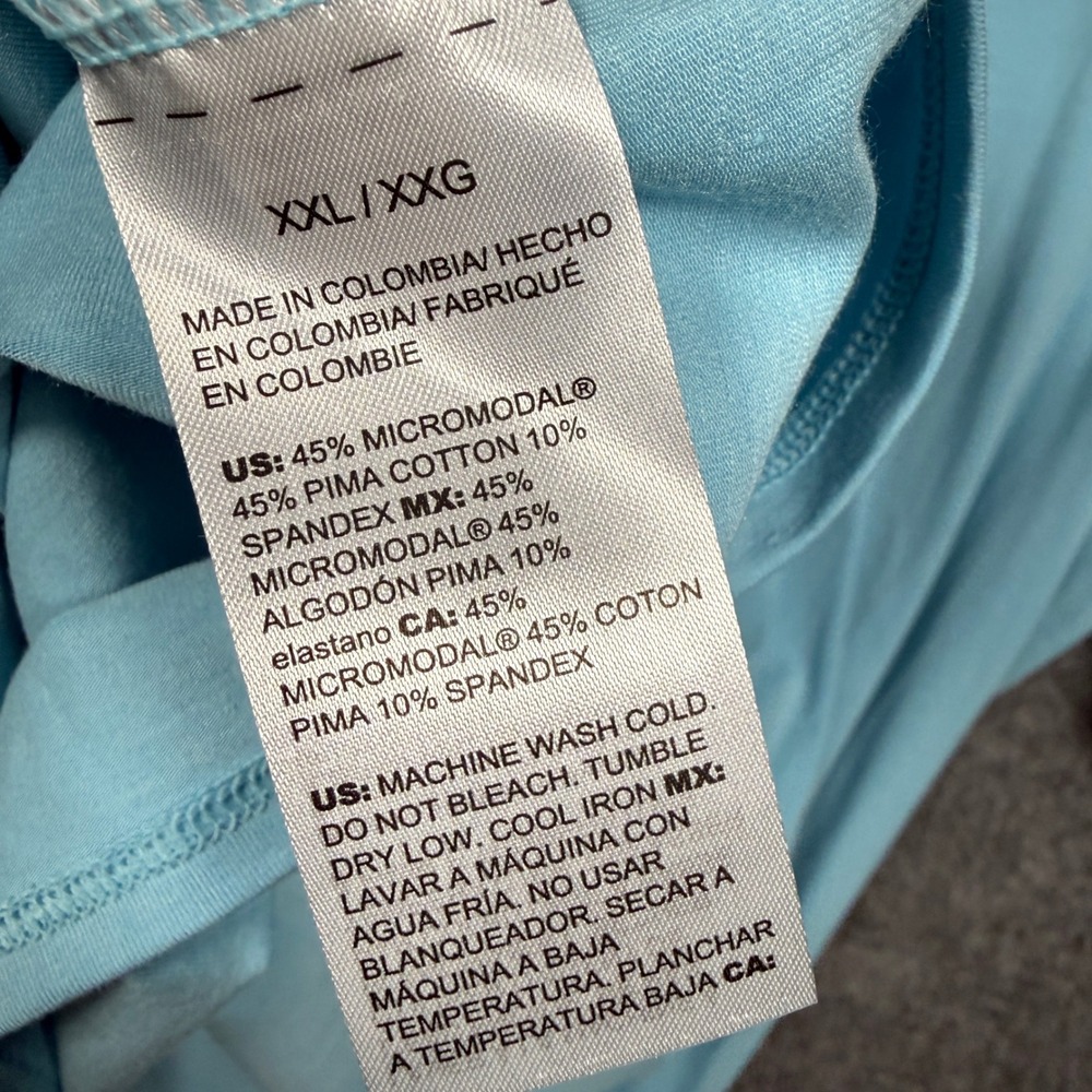 Chico's Size 4 US XXL The Ultimate Tee Coral Blue Cotton Blend Touch of Cool - Picture 6 of 8
